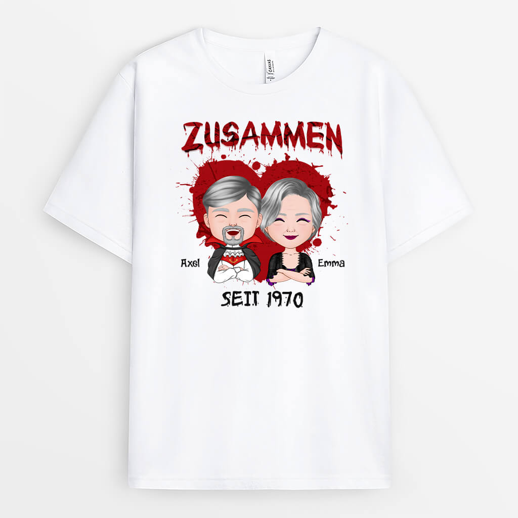 1350AGE2 personalisiertes zusammen seit halloween t shirt