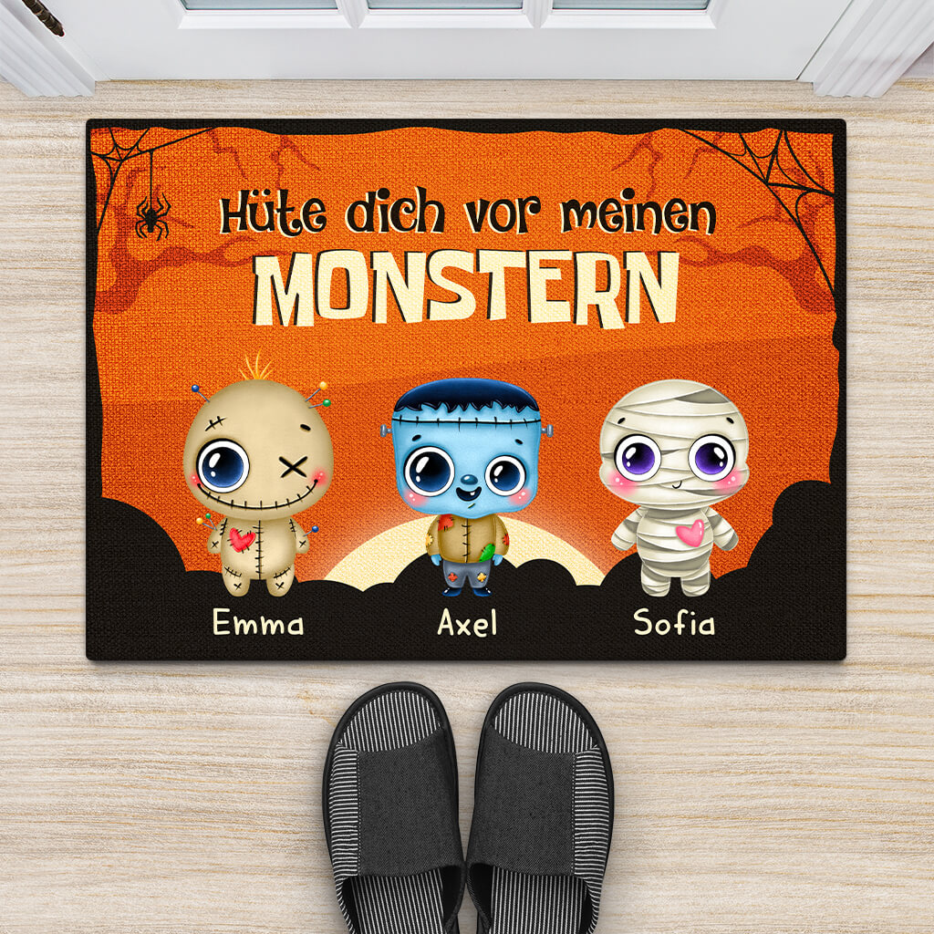 1355DGE2 personalisierte vorsicht vor meinen enkelkindern halloween fussmatte