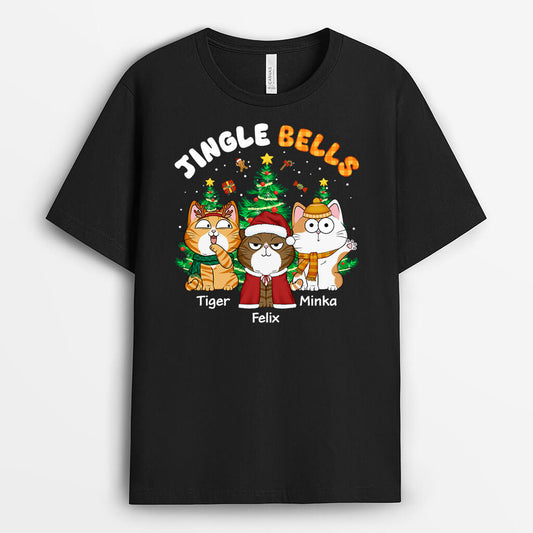 1364AGE1 personalisiertes jingle bell weihnachten t shirt