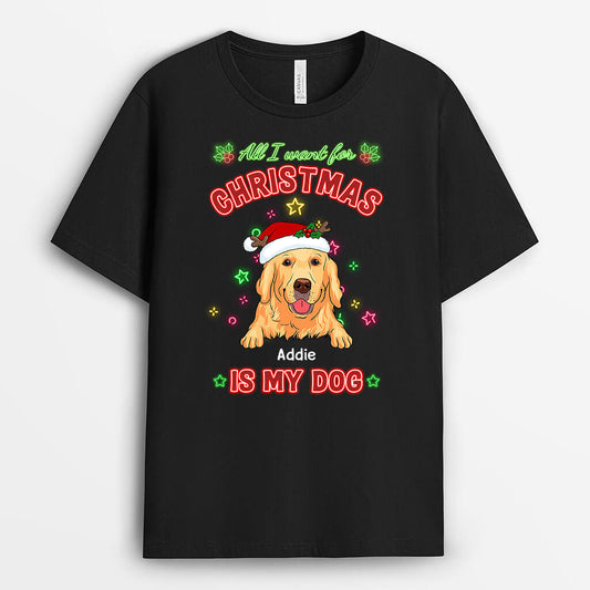 1368AGE1 personalisiertes was ich mir zu weihnachten wunsche ist mein hund t shirt