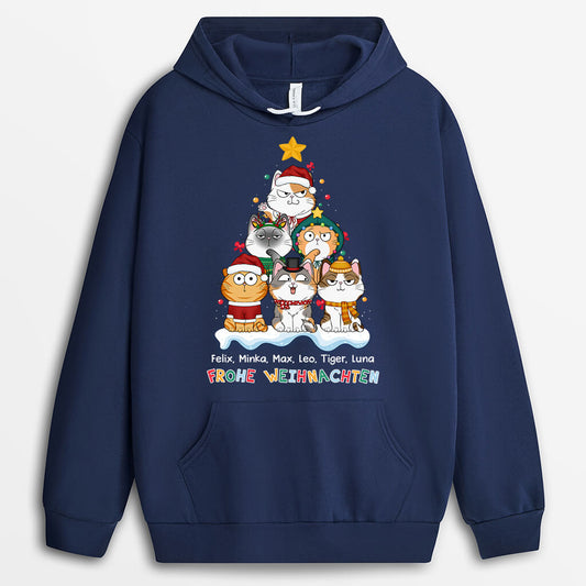 1369HGE1 personalisierter miauige weihnachten hoodie