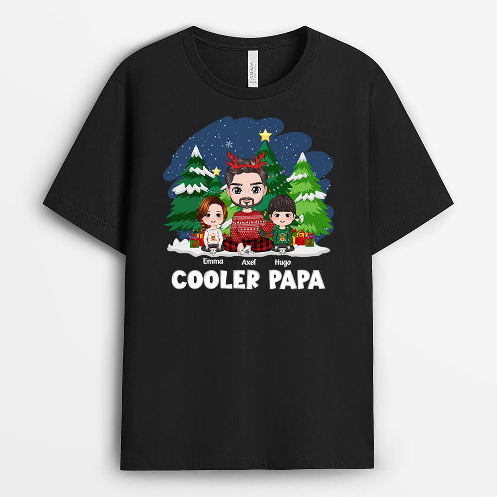 1370AGE1 personalisiertes cooler papa weihnachten t shirt