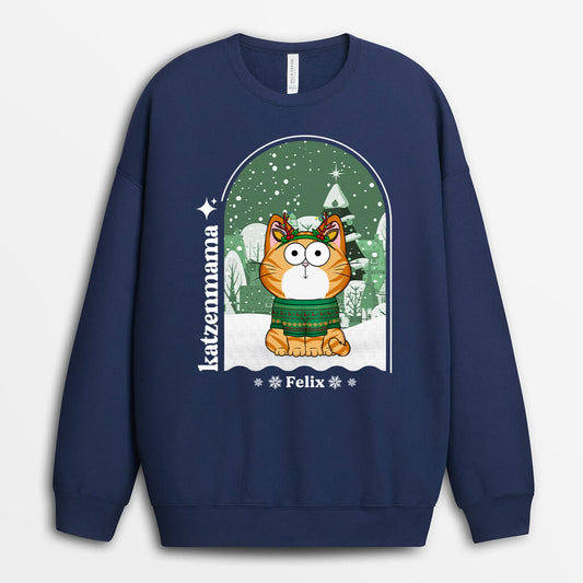 1375WGE2 personalisierter weihnachten katzenmama katzenpapa pullover