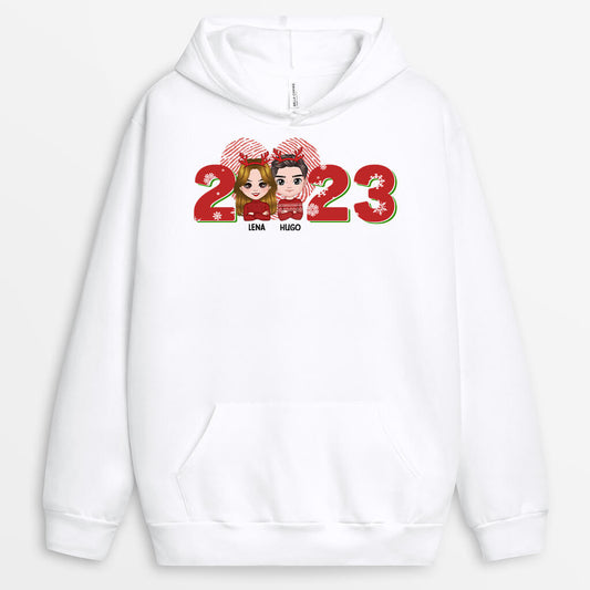 1377HGE1 personalisierter verliebtes paar weihnachten hoodie