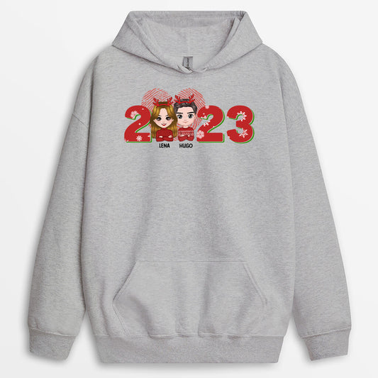 1377HGE2 personalisierter verliebtes paar weihnachten hoodie