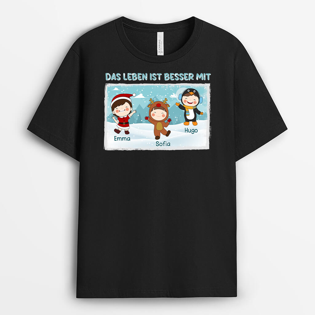 1380AGE2 personalisiertes das leben ist besser mit weihnachten t shirt