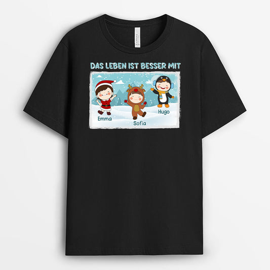 1380AGE2 personalisiertes das leben ist besser mit weihnachten t shirt