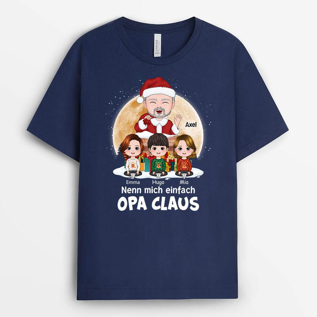 1382AGE2 personalisiertes nenn mich einfach papa klaus weihnachten t shirt