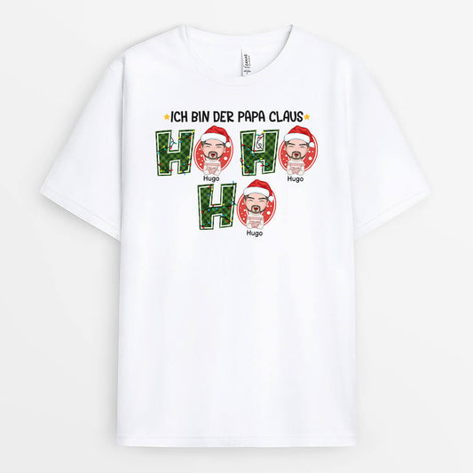 1383AGE1 personalisiertes ho ho ho weihnachten t shirt