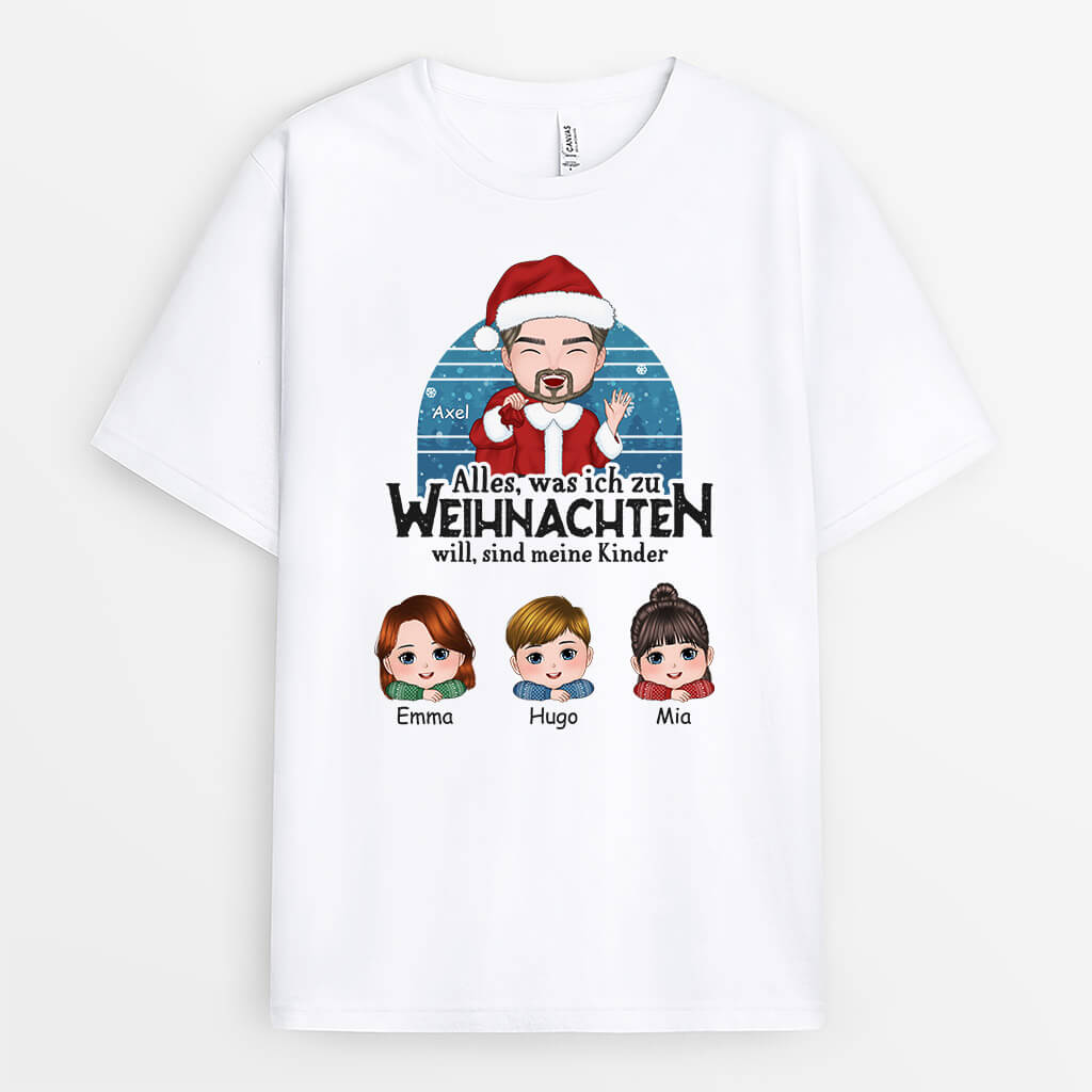 1389AGE1 personalisiertes was ich zu weihnachten will sind meine enkelkinder t shirt