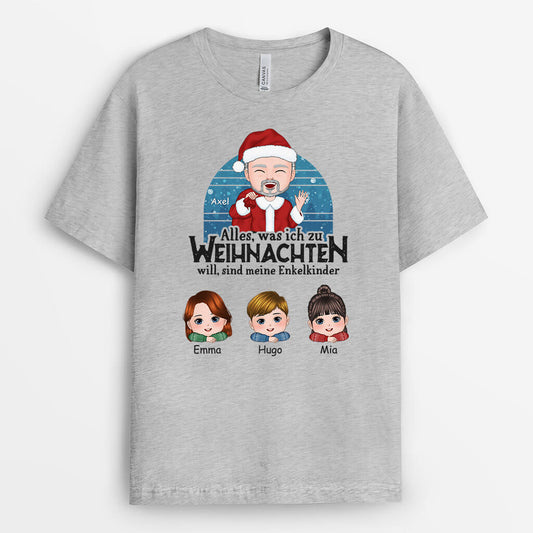 1389AGE2 personalisiertes was ich zu weihnachten will sind meine enkelkinder t shirt