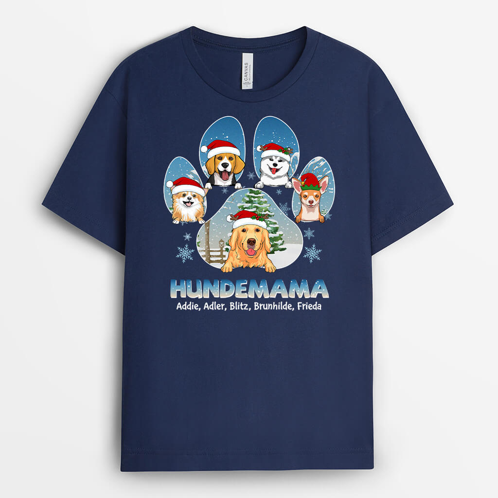 1400AGE2 personalisiertes cooler hundepapa weihnachten t shirt