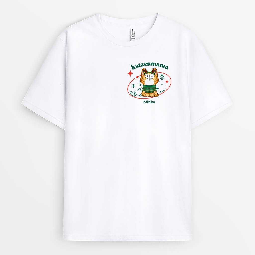 1404AGE1 personalisiertes katzenmama katzenpapa liebevolle weihnachten t shirt