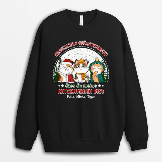 1405WGE1 personalisierter stolze katzenmama weihnachten pullover