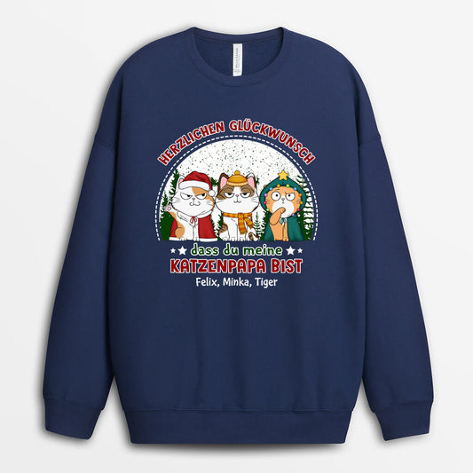 1405WGE2 personalisierter stolze katzenmama weihnachten pullover