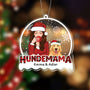 1408OGE2 personalisiertes hundemama rotes muster weihnachten ornament