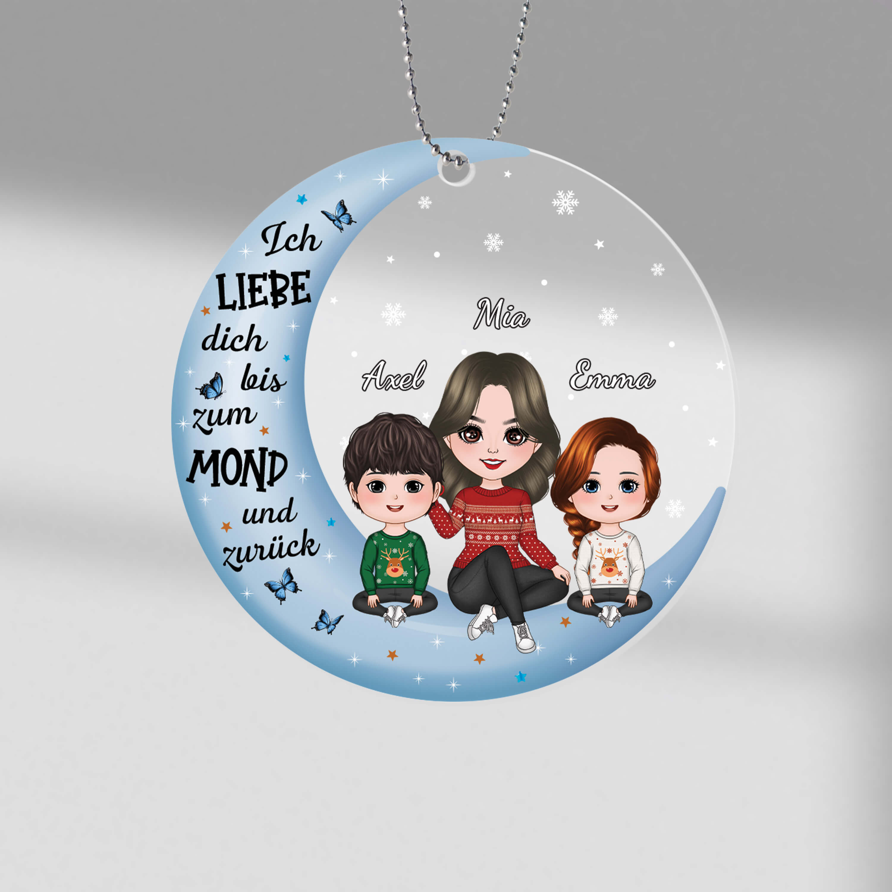 1409OGE1 personalisiertes oma und enkel auf dem mond weihnachten ornament