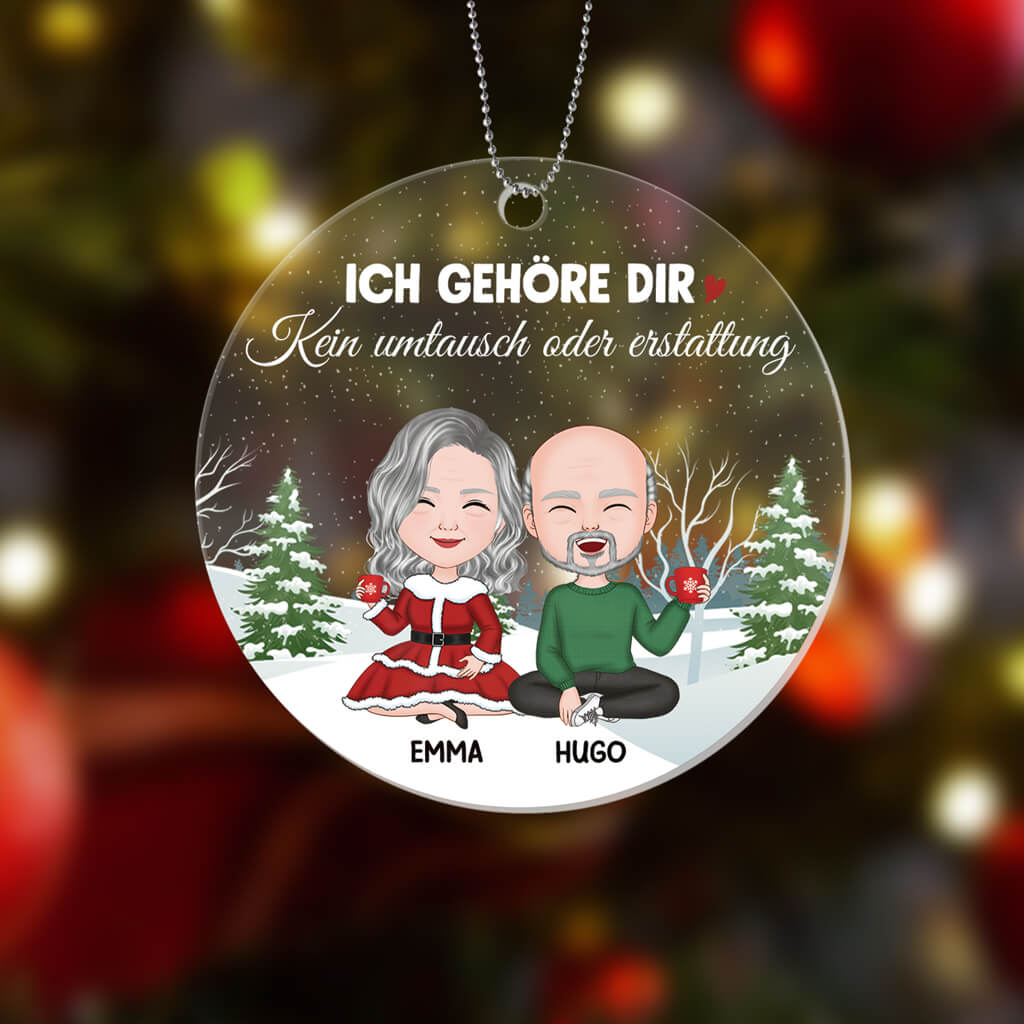 1410OGE2 personalisiertes ich gehore dir weihnachten ornament