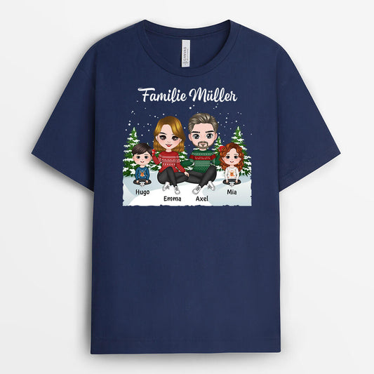 1415AGE2 personalisiertes weihnachten die familie t shirt