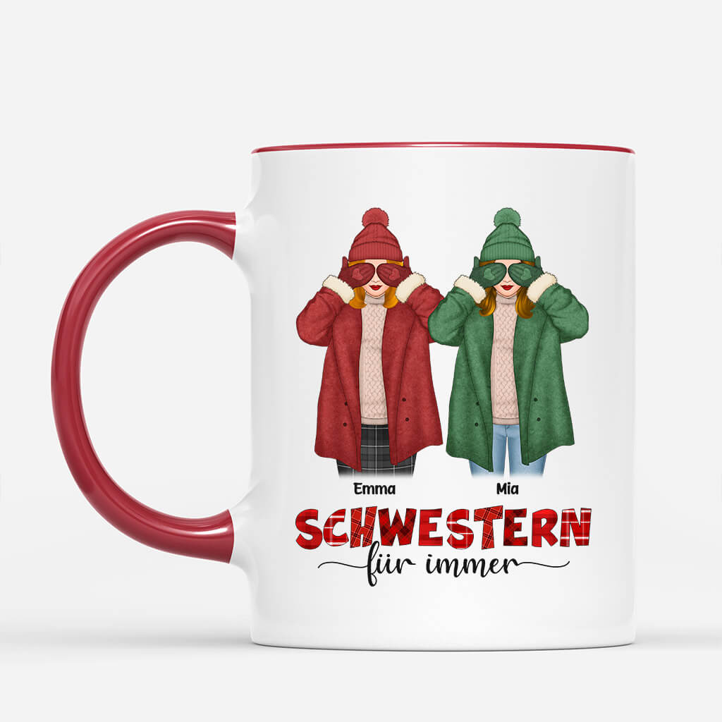 1416MGE2 personalisierte fur immer besties weihnachten tasse