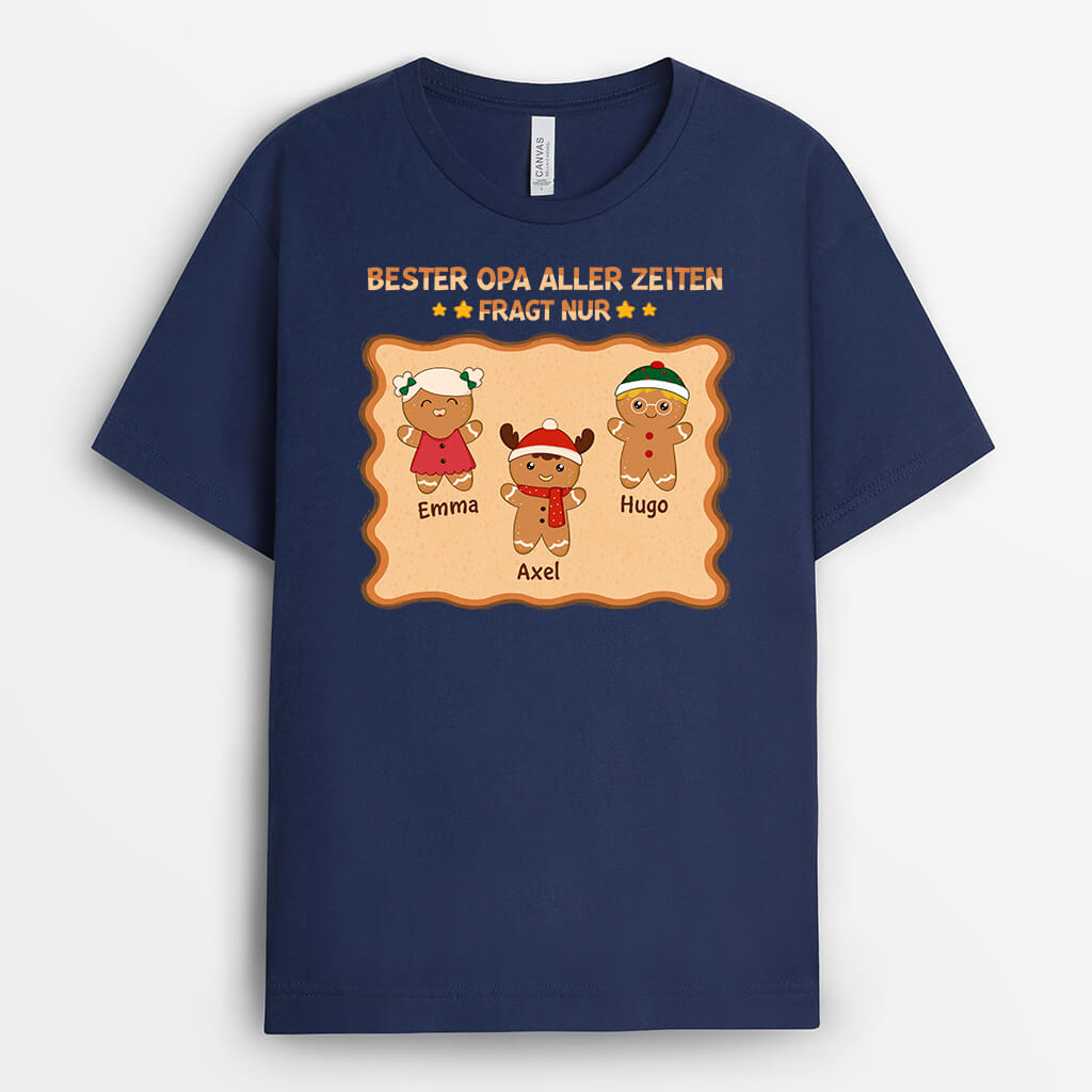 1417AGE2 personalisiertes bester papa aller zeiten kekse weihnachten t shirt