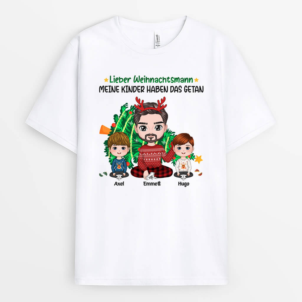 1419AGE1 personalisiertes lieber weihnachtsmann mein sohn hat das getan t shirt