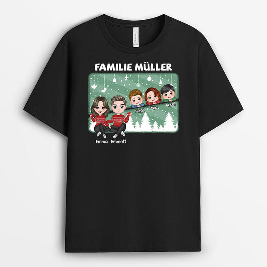 1420AGE1 personalisiertes die familie zu weihnachten t shirt