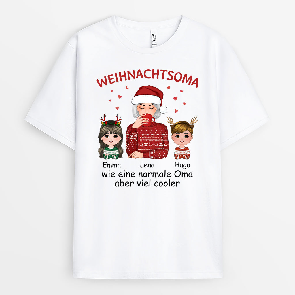 1421AGE1 personalisiertes coole weihnachtsmama t shirt