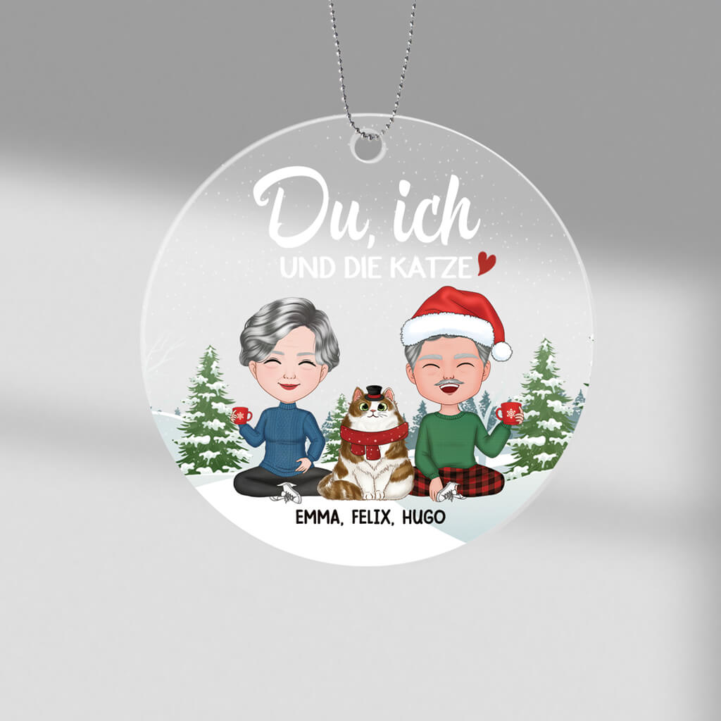 1423OGE1 personalisiertes du ich und unsere katze weihnachten ornament