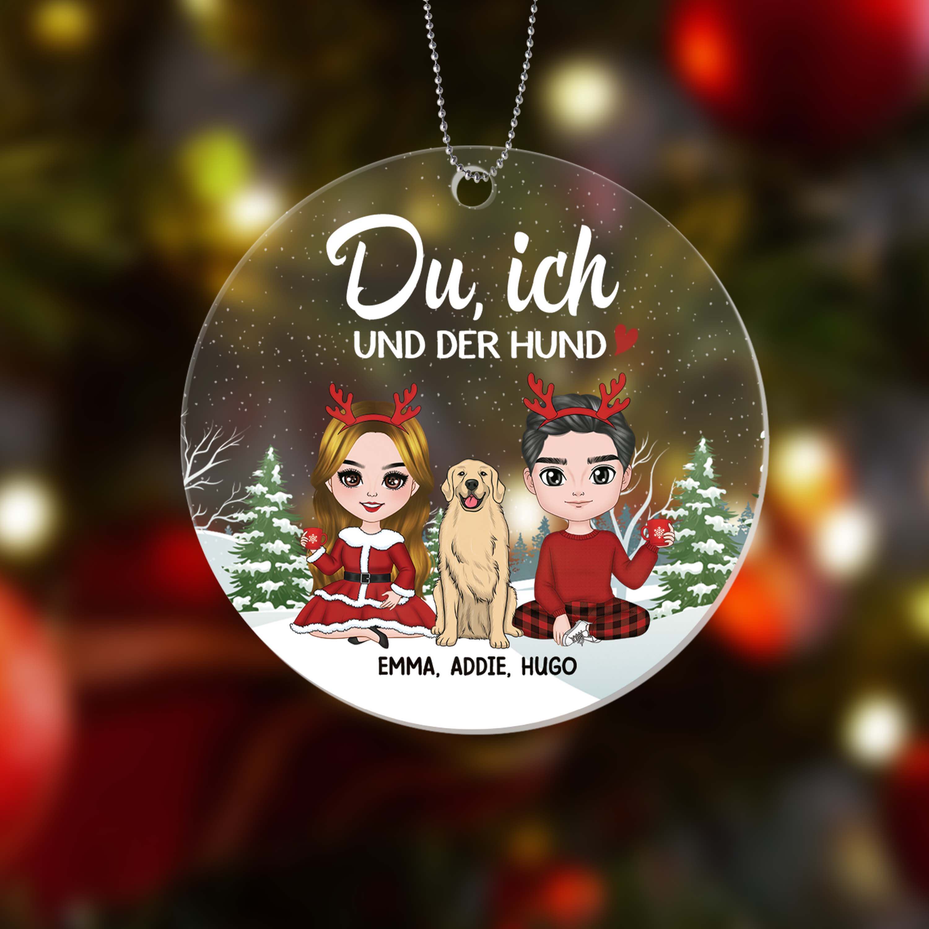 1423OGE2 personalisiertes du ich und unser hund weihnachten ornament