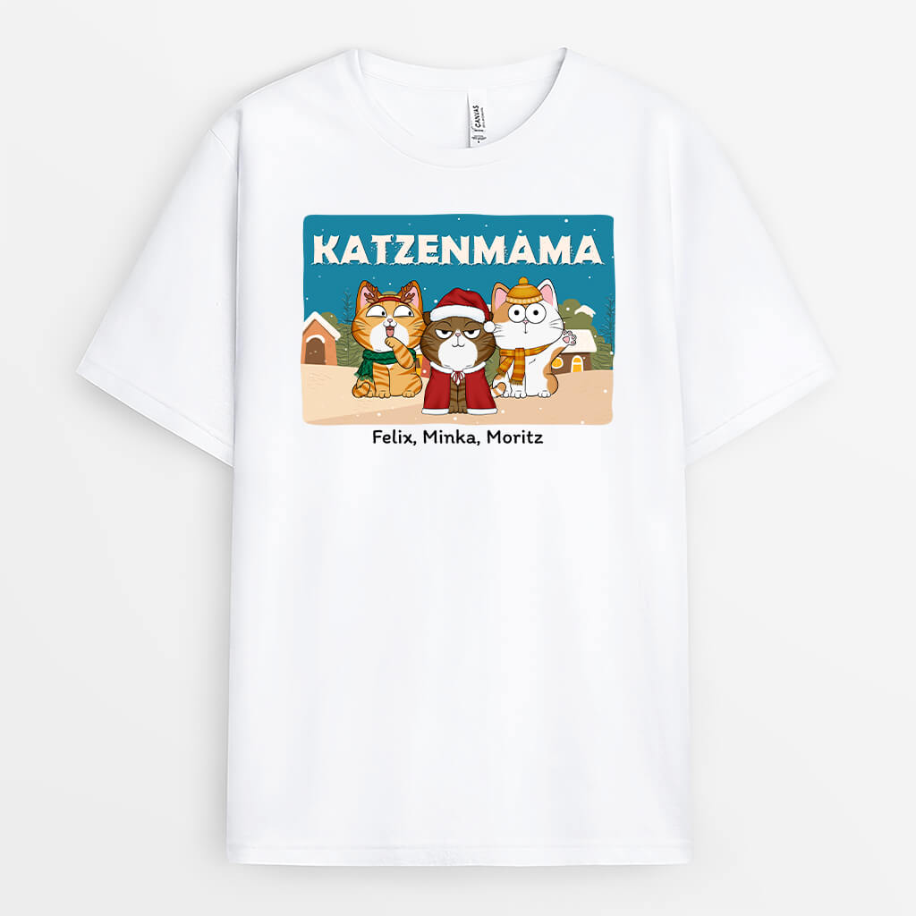 1428AGE2 personalisiertes susse katzenmama susser katztenpapa zu weihnachten t shirt