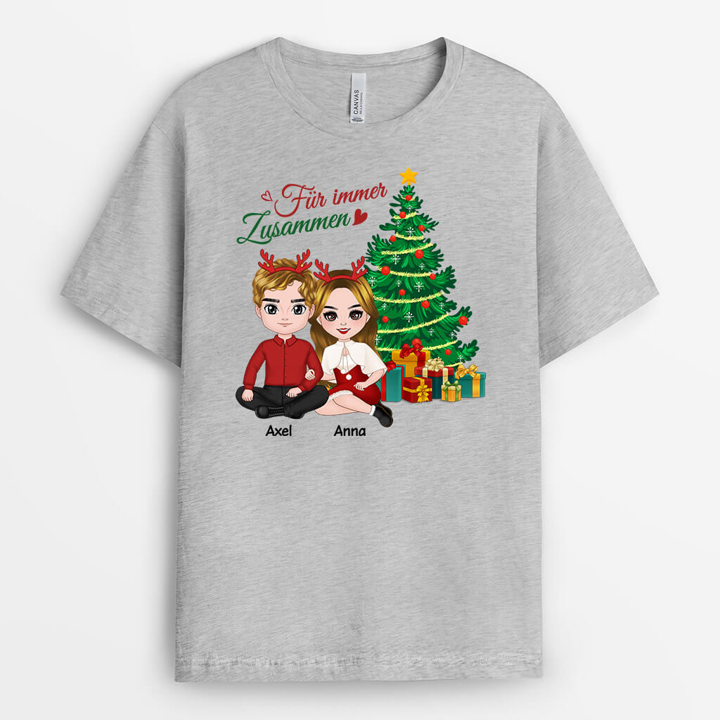 1429AGE2 personalisiertes fur immer zusammen zu weihnachten t shirt