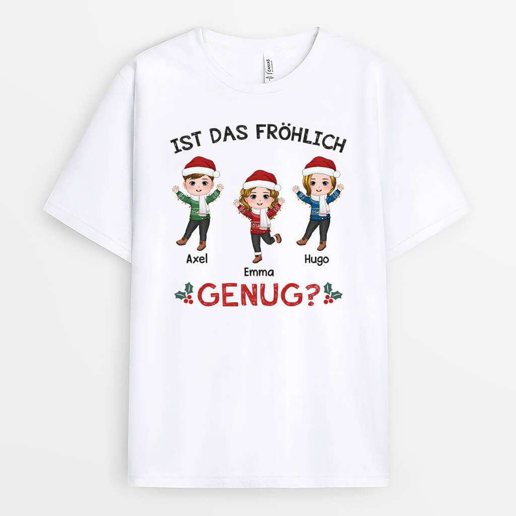 1430AGE1 personalisiertes ist das frohlich genug weihnachten t shirt