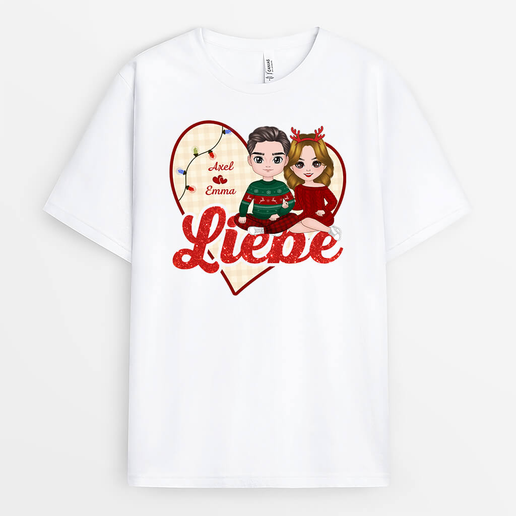 1433AGE1 personalisiertes liebe zu weihnachten t shirt