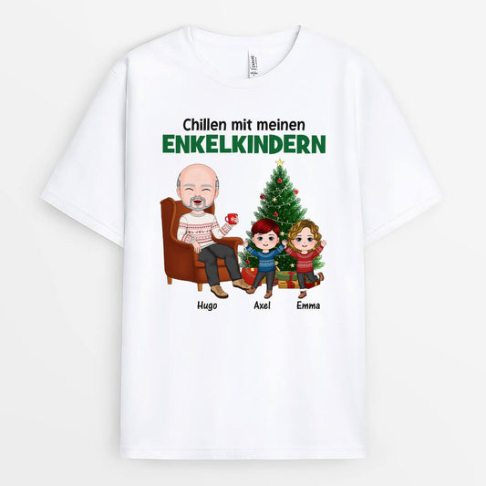 1445AGE1 personalisiertes chillen mit meinen enkelkindern t shirt