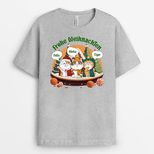 1446AGE2 personalisiertes schnurrige weihnachten mit kekshaus t shirt