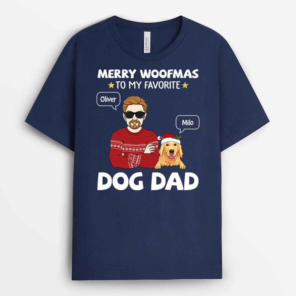 1448AGE2 personalisiertes frohe wau wau weihnachten an unseren lieblings hundepapa t shirt