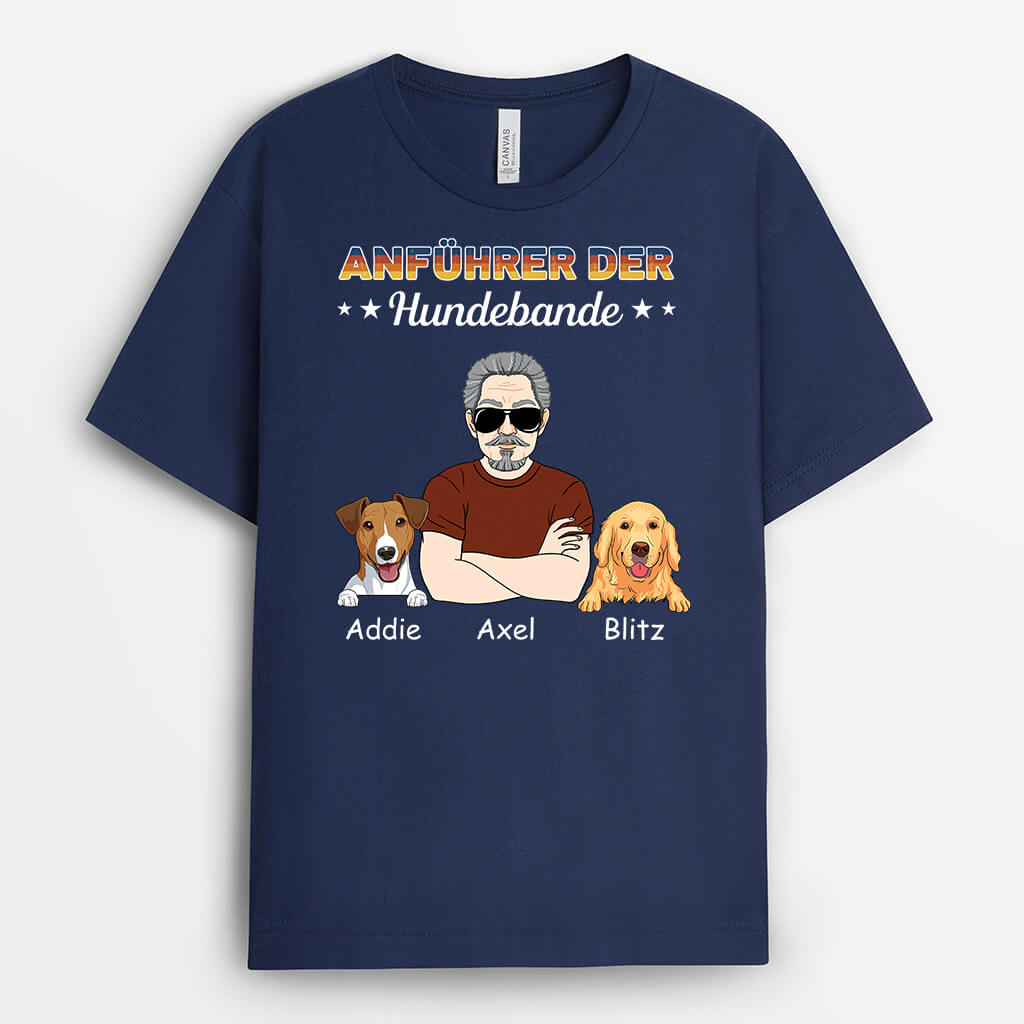 1449AGE2 personalisiertes anfuhrer der hundebande t shirt