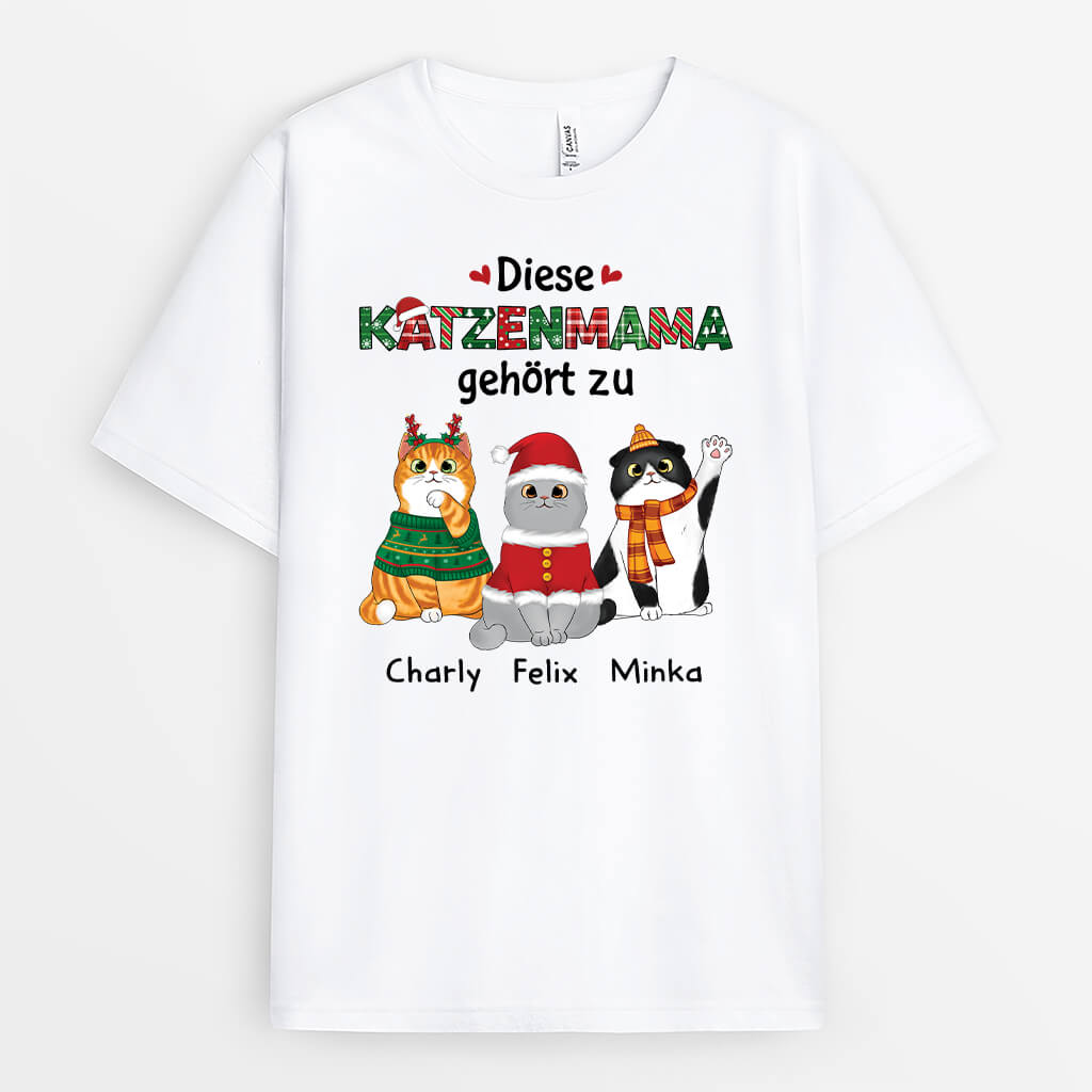 1451AGE1 personalisiertes diese katzenmama dieser katzenpapa gehort zu t shirt