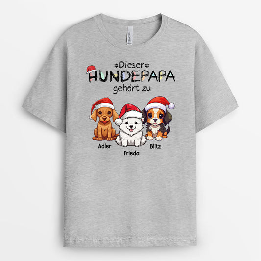 1454AGE1 personalisiertes weihnachten diese hundemama dieser hundepapa gehort zu t shirt