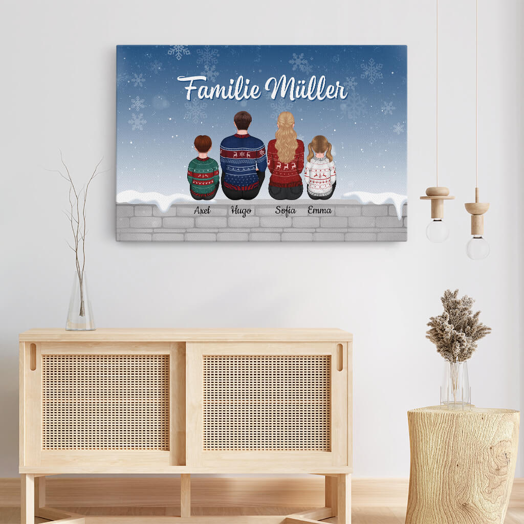 1464CGE3 personalisierte die familie zu weihnachten leinwand