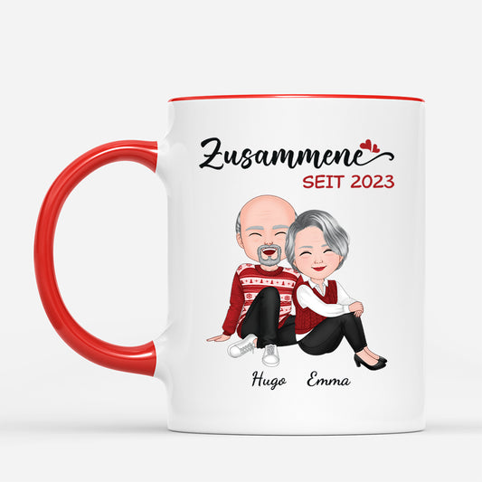 1470MGE2 zusammen seit weihnachten personalisierte tasse fur paare 1470m