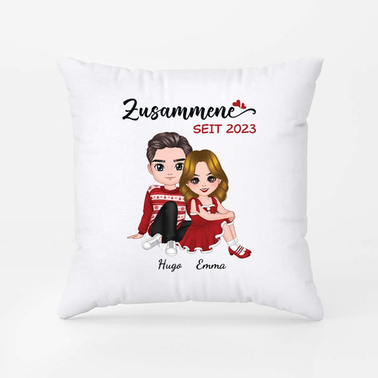 1470PGE1 zusammen seit weihnachten personalisiertes kissen fur paare 1470p