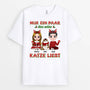 1471AGE2 personalisiertes nur ein paar das seine katzen liebt zu weihnachten t shirt
