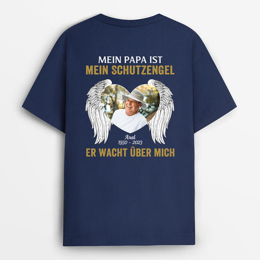 1476AGE1 personalisiertes mein vater ist mein schutzengel er wacht uber mich t shirt