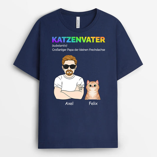 1480AGE2 personalisiertes katzenpapa grossartiger papa der kleinen frechdachse t shirt