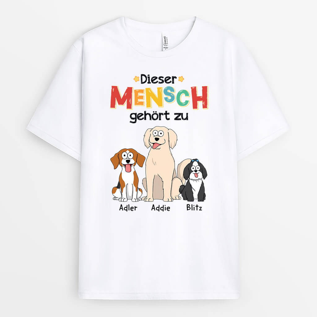 1481AGE1 personalisiertes dieser mensch gehort zu hunde t shirt