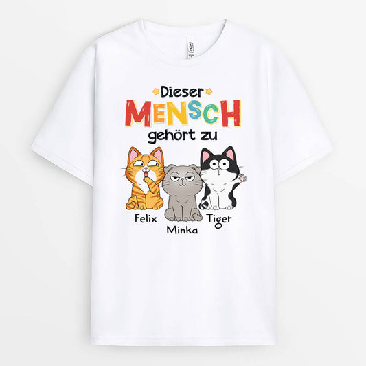 1481AGE1 personalisiertes dieser mensch gehort zu katzen t shirt