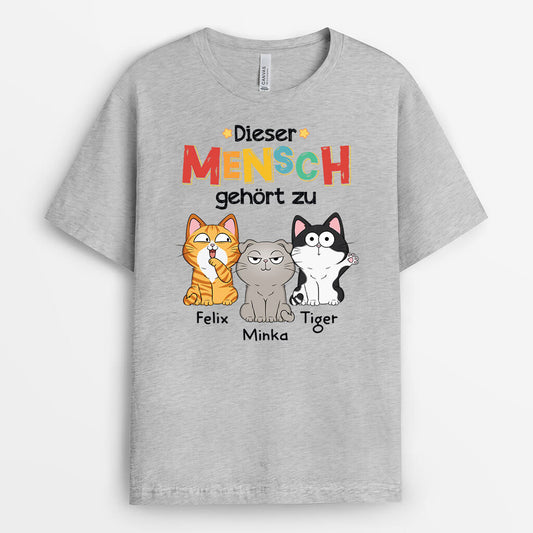 1481AGE2 personalisiertes dieser mensch gehort zu katzen t shirt