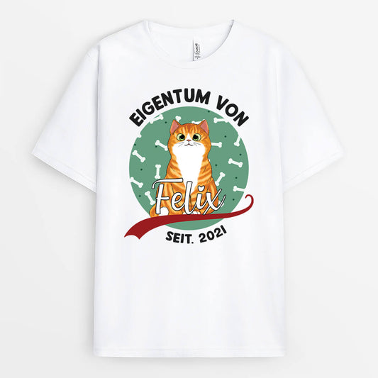 1483AGE1 personalisiertes eigentum der katzen t shirt